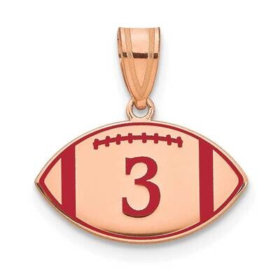 Personalized Football with Epoxy Pendant Sterling Silver Rose-plated XNA1361RP, MPN: XNA1361RP,