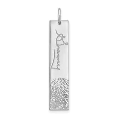 Vertical Signature and Fingerprint Charm Sterling Silver XNA1083SS, MPN: XNA1083SS,