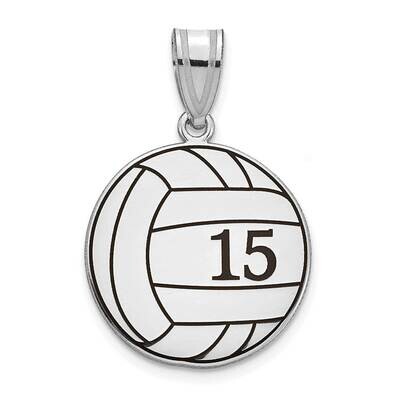Personalized Volleyball with Epoxy Pendant Sterling Silver Rhodium-plated XNA1363SS, MPN: XNA1363SS,