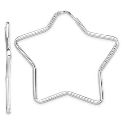 Star Hoop Earrings Sterling Silver Rhodium-plated QE14828, MPN: QE14828, 886774106601