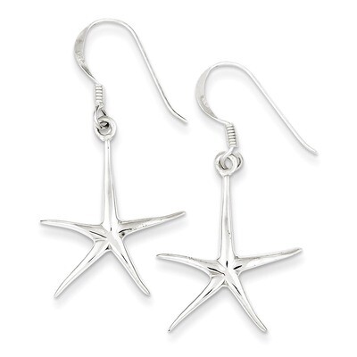 Star Fish Dangle Earrings Sterling Silver QE3356, MPN: QE3356, 883957926490