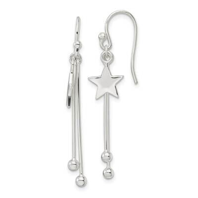 Star and Bars Shepherd Hook Earrings Sterling Silver QE16490, MPN: QE16490, 196904166529