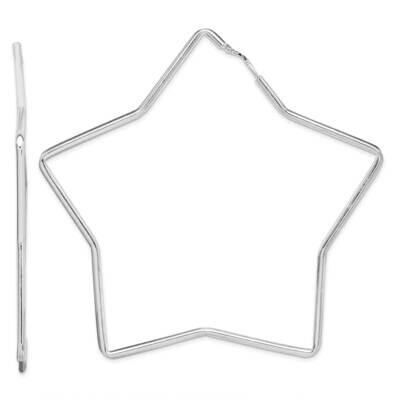 2mm Star Hoop Earrings Sterling Silver Rhodium-Plated QE14826, MPN: QE14826, 886774017518