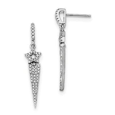 Star Earrings Sterling Silver CZ QMP1433, MPN: QMP1433, 191101072451