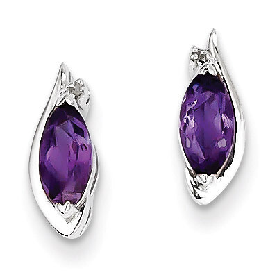 Amethyst Earrings Diamond Sterling Silver QE10175AM, MPN: QE10175AM, 883957356587