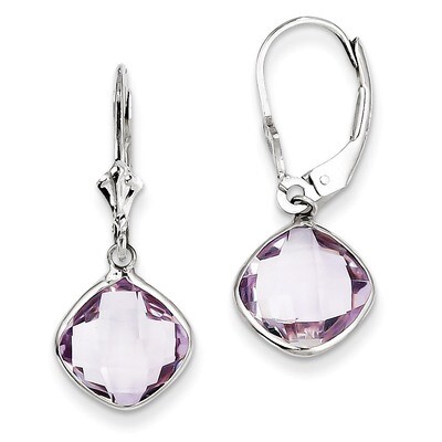Amethyst Dangle Lever Back Earrings Sterling Silver QE10943AM, MPN: QE10943AM, 883957489537