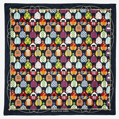 Halcyon Days Racing Silks Navy 90x90 100% Silk Scarf SARCS10SS90, MPN: SARCS10SS90,