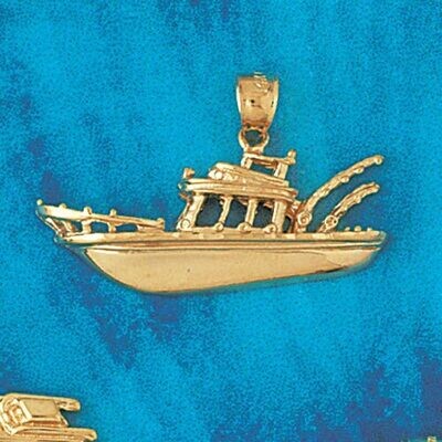 Dazzlers Jewelry Racing Boat Pendant Necklace Charm Bracelet in Yellow, White or Rose Gold 1336, MP…