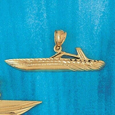 Dazzlers Jewelry Racing Boat Pendant Necklace Charm Bracelet in Yellow, White or Rose Gold 1331, MP…