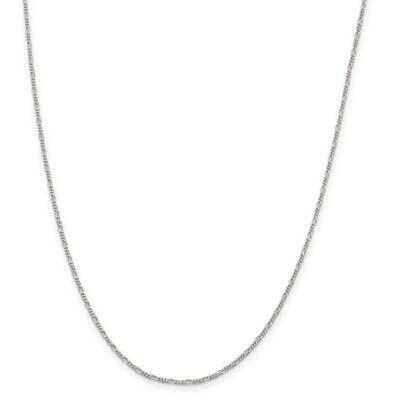 1.4mm Figaro Chain 22 Inch Sterling Silver QFG040-22, MPN: QFG040-22,