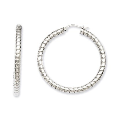 Textured Hoop Earrings - Stainless Steel SRE543 by Chisel, MPN: SRE543, 886774194868