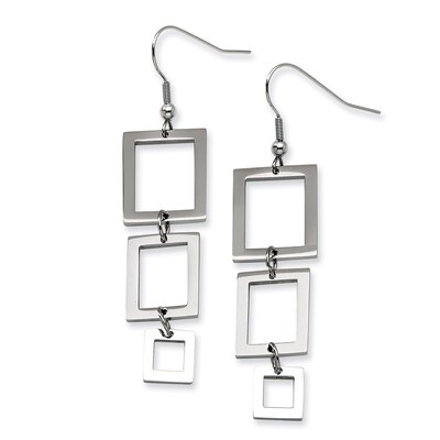 Rectangle Dangle Earrings - Stainless Steel SRE110 by Chisel, MPN: SRE110, 883957747408