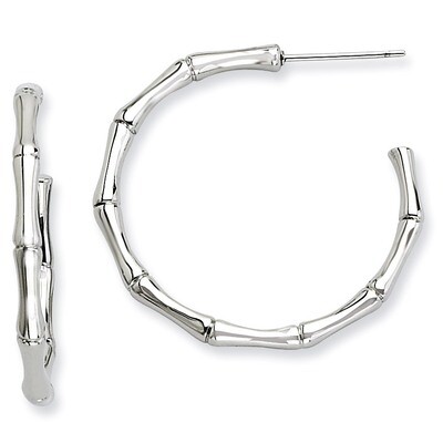 Polished J Hoop Earrings - Stainless Steel SRE398 by Chisel, MPN: SRE398, 886774039237