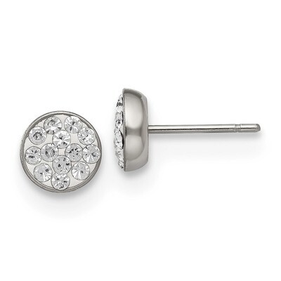 Clear Crystal Post Earrings Stainless Steel SRE479 by Chisel, MPN: SRE479, 883957580463