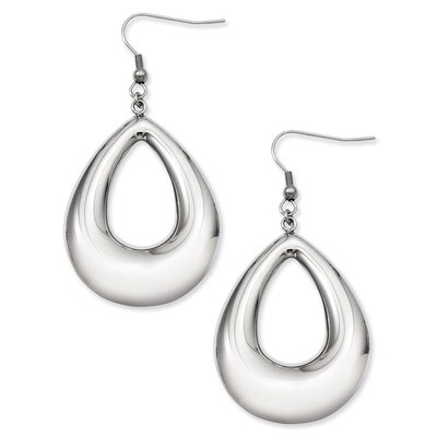 Hollow Teardrop Dangle Earrings - Stainless Steel SRE530 by Chisel, MPN: SRE530, 883957019666
