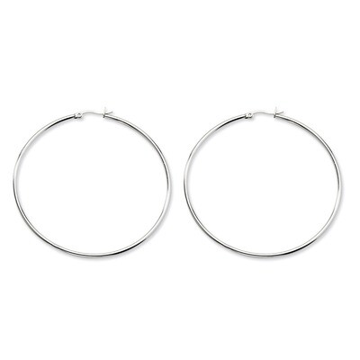 Polished 70mm Hoop Earrings - Stainless Steel SRE401 by Chisel, MPN: SRE401, 886774039268