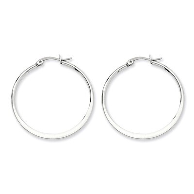 40mm Diameter Hoop Earrings - Stainless Steel SRE121 by Chisel, MPN: SRE121, 883957747460