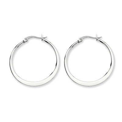 34mm Diameter Hoop Earrings - Stainless Steel SRE120 by Chisel, MPN: SRE120, 883957718361