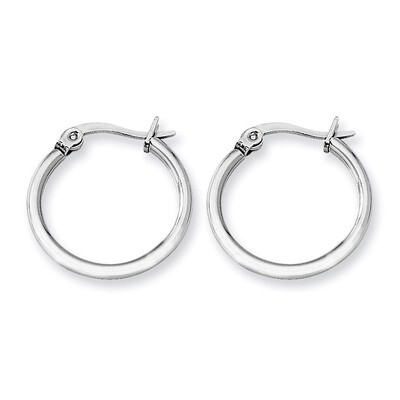 19.50mm Diameter Hoop Earrings - Stainless Steel SRE112 by Chisel, MPN: SRE112, 883957718330