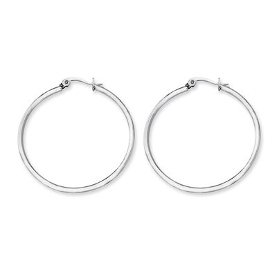 40.50mm Diameter Hoop Earrings - Stainless Steel SRE116 by Chisel, MPN: SRE116, 883957718354