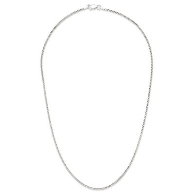 20 Inch 1.5mm Round Box Chain Sterling Silver QHX028-20, MPN: QHX028-20, 886774413426