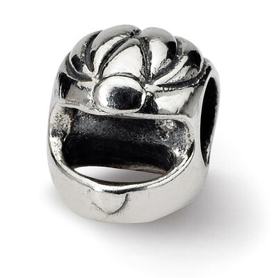 Race Car Helmet Bead - Sterling Silver QRS1197, MPN: QRS1197, 883957276977