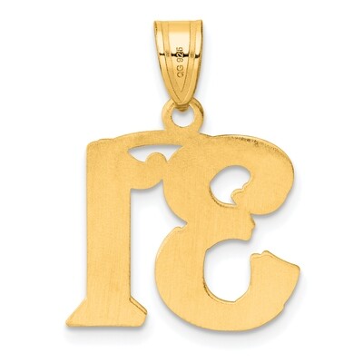 Number 31 Pendant 14k Gold Polished Etched AEN31, MPN: AEN31, 196904080986