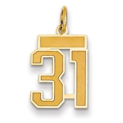Number 31 Charm 14k Gold Small Satin  LSS31, MPN: LSS31, 883957069081