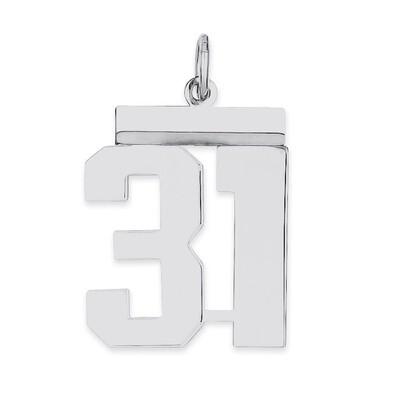Pendant Number 31 Polished Sterling Silver Medium QMS31, MPN: QMS31, 191101278037