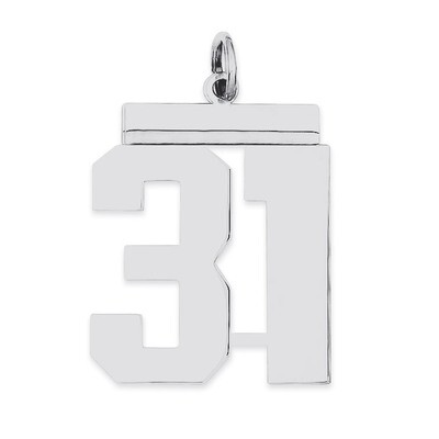 Charm Number 31 Polished Sterling Silver Large QPL31, MPN: QPL31, 191101280825