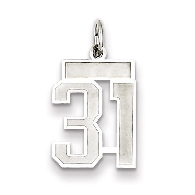 Charm Number 31 Satin Sterling Silver Small QPS31, MPN: QPS31, 191101282607