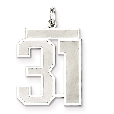 Pendant Number 31 Satin Sterling Silver Large QPP31, MPN: QPP31, 191101281709