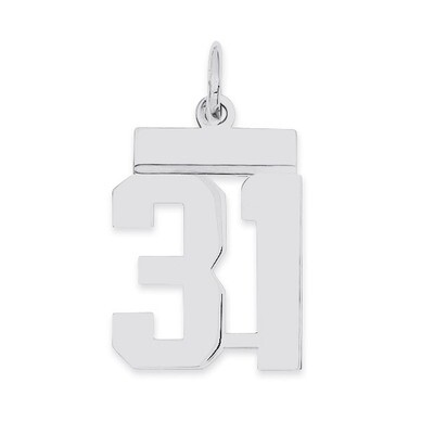 Pendant Number 31 Polished Sterling Silver Small QSS31, MPN: QSS31, 883957101224