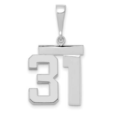 Number 31 Charm 14k White Gold Polished Medium WMP31, MPN: WMP31, 196904075982