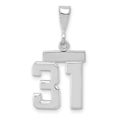 Number 31 Charm 14k White Gold Polished Small WSP31, MPN: WSP31, 196904075142