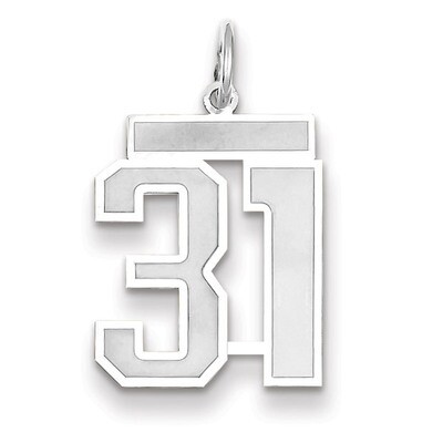 Number 31 Charm Medium Satin 14k white Gold WSM31, MPN: WSM31, 883957077376
