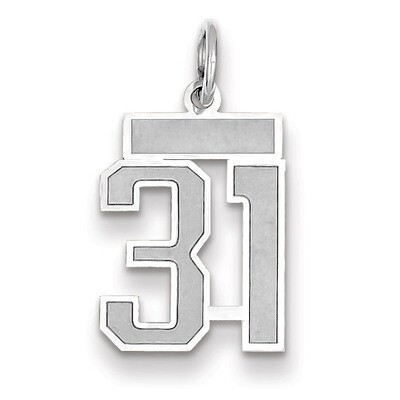 Number 31 Charm Small Satin 14k white Gold WSS31, MPN: WSS31, 883957071398