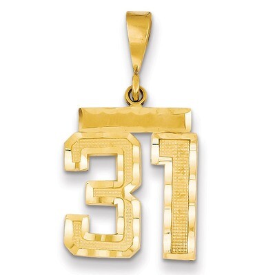 Number 31 Charm 14k Gold Medium Diamond-cut  MN31, MPN: MN31, 883957139128