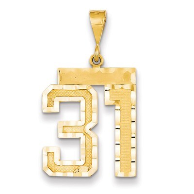 Number 31 Charm 14k Gold Large Diamond-cut LN31, MPN: LN31, 883957122229
