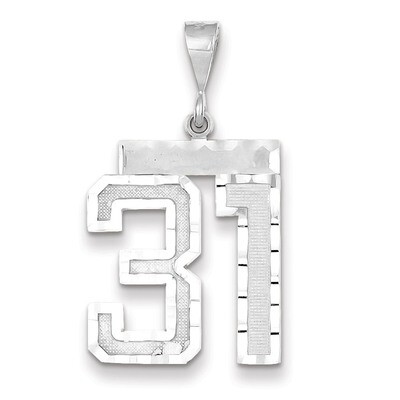 Number 31 Charm 14k white Gold Large Diamond -cut WLN31, MPN: WLN31, 883957123608