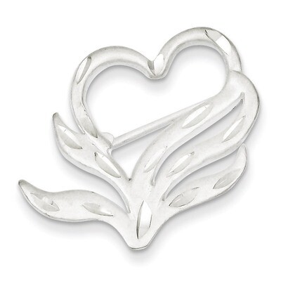 Finish Diamond Cut Heart Pin Sterling Silver Satin QP385, MPN: QP385, 883957578392