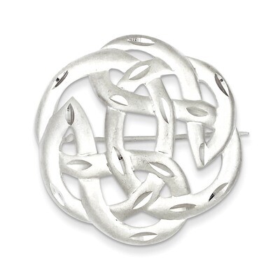 Finish Diamond Cut Celtic Knot Pin Sterling Silver Satin QP389, MPN: QP389, 883957545790