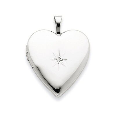 Diamond Heart Locket 14k White Gold 20mm XL591, MPN: XL591, 883957143422