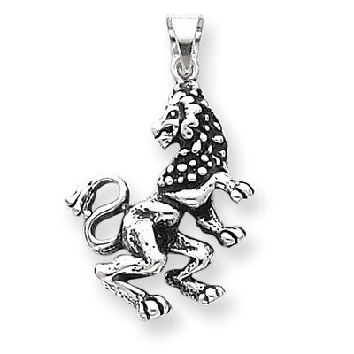 Antiqued Griffin Pendant Sterling Silver QC3932