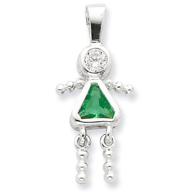 August Girl Pendant Diamond Sterling Silver QC6714AUG, MPN: QC6714AUG, 716838194070