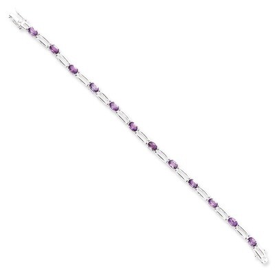 Amethyst Bracelet Sterling Silver QX143AM, MPN: QX143AM, 815479015208