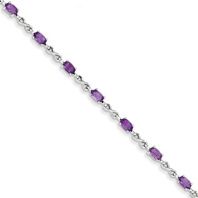 Amethyst Bracelet Sterling Silver QX840AM, MPN: QX840AM, 883957368764