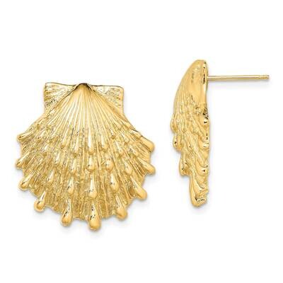 Lion&#39;S Paw Shell Post Earrings 14k Gold TE810, MPN: TE810, 637218049134