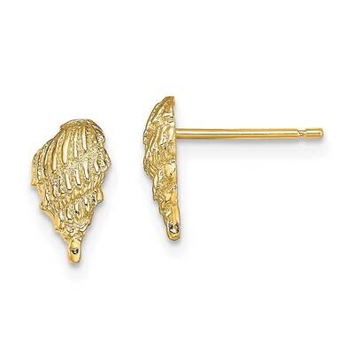 Mini Conch Shell Post Earrings 14k Gold TE802, MPN: TE802, 637218047451