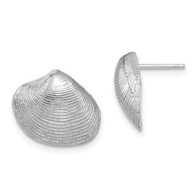 Clam Shell Post Earrings 14k White Gold TE786W, MPN: TE786W, 883957983523